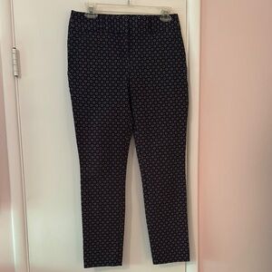 LOFT Black and White Patterned Ankle Pants